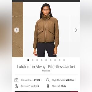 lululemon Always Effortless Jacket - Tan Frontier
